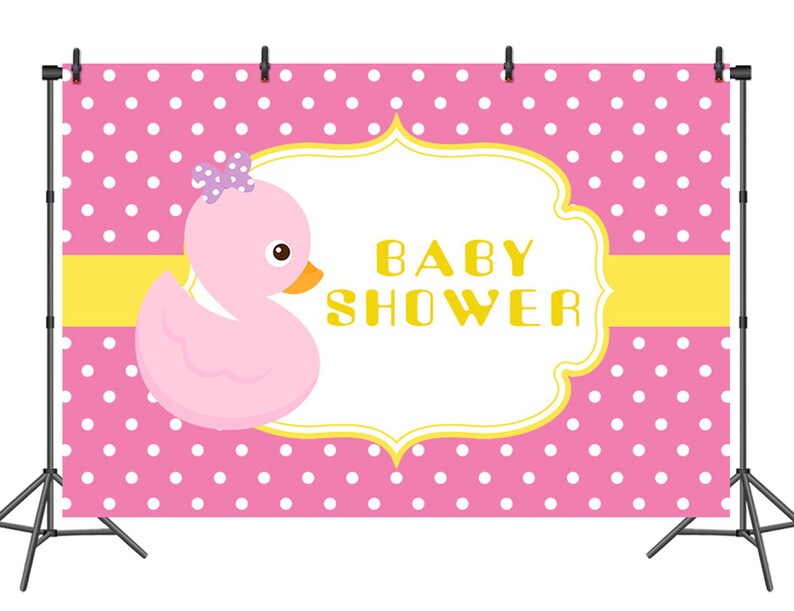 Pink Duck Baby Shower Photography Backdrop Girls Birthday Etsy