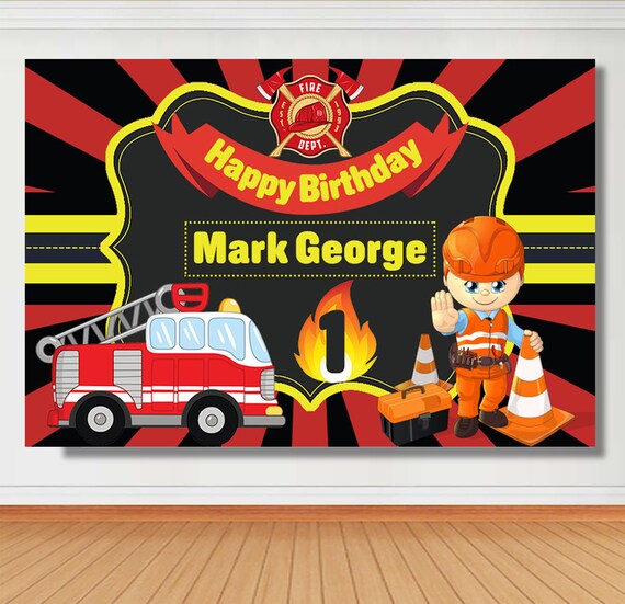 Home Furniture Diy Party Decoration Firefighters Birthday