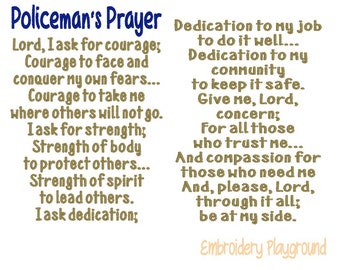 Policeman prayer | Etsy