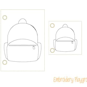 Backpack Coloring Page Embroidery Design - ITH Embroidery Design - Reusable Coloring Page
