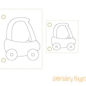 Coupe Car Coloring Page Embroidery Design - ITH Embroidery Design - Reusable Coloring Page
