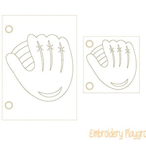 Baseball Glove Coloring Page Embroidery Design - ITH Embroidery Design - Reusable Coloring Page