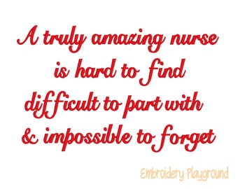 Amazing Nurse Saying - Pillow Saying - Embroidery Design - Quote - Design - Instant Download