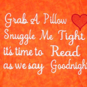 Embroidery Design - Snuggle Me Tight - Reading Pillow Design - Time for ...