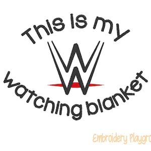 Wrestling Watching Blanket Embroidery Design - Plush Blanket Design
