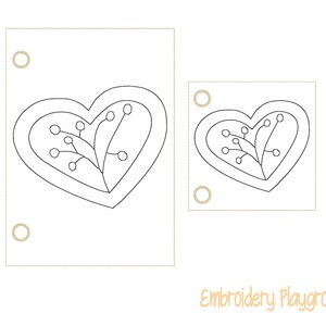 Heart Coloring Page Embroidery Design - ITH Embroidery Design - Reusable Coloring Page
