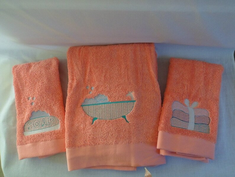 Bathroom Towel Designs Embroidery Designs Machine Etsy