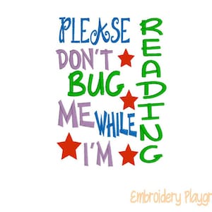 Don&#39;t Bug Me - Reading Pillow Design - Embroidery Design