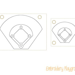 Baseball Diamond Coloring Page Embroidery Design - ITH Embroidery Design - Reusable Coloring Page