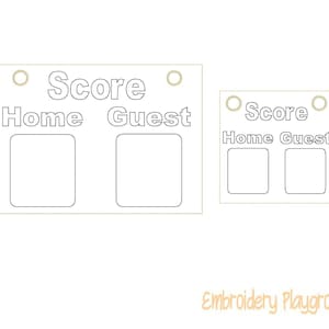 Scoreboard Coloring Page Embroidery Design - ITH Embroidery Design - Reusable Coloring Page