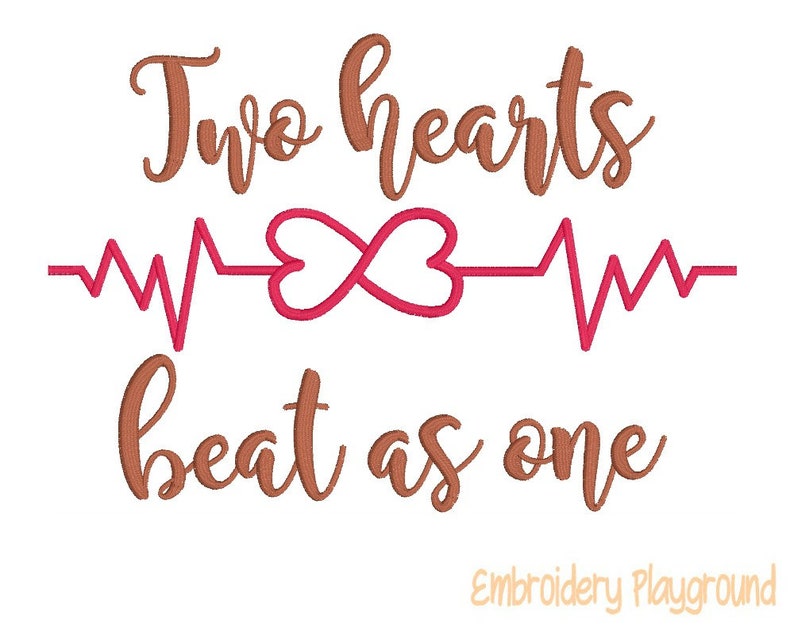 Double Heart Beats Two Hearts Beat as One Wedding Design Etsy