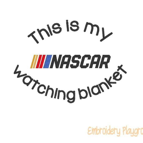 Nascar Watching Embroidery Design