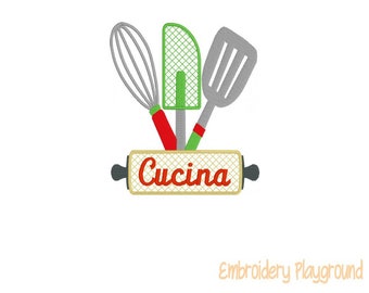 Italian - Cucina - Kitchen Towel Designs - Embroidery Designs - Machine Embroidery Embroidery Designs -  Hand Towels - Kitchen Decor