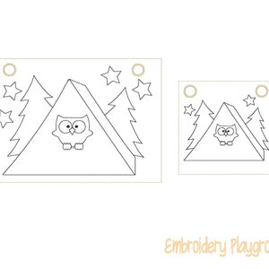 Tent Coloring Page Embroidery Design - ITH Embroidery Design - Reusable Coloring Page
