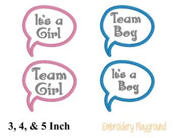 Baby Shower Feltie Embroidery Design - Embroidery Pattern - Baby Announcement Feltie - Gender Reveal Feltie Design