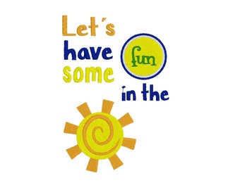 Fun in the Sun  - Summer - Embroidery Designs -  Machine Embroidery Pattern