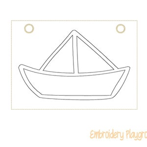 Sailboat Coloring Page Embroidery Design - ITH Embroidery Design - Reusable Coloring Page
