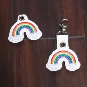 ITH Rainbow Key Fob Snaptab Embroidery Design - Embroidery Pattern