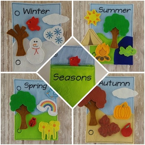Seasons Activity Book Embroidery Design - ITH Embroidery Design - Reusable Coloring Book - Soft Book Design - Quiet Book Design