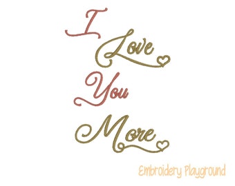I Love You More - Reading Pillow Design - Embroidery Design - Mother Love - Bib Design - Bag Design
