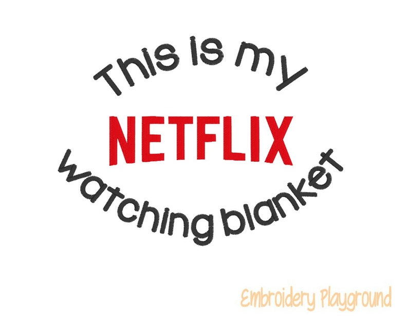 Netflix Watching Blanket Embroidery Design Movie Blanket Etsy UK