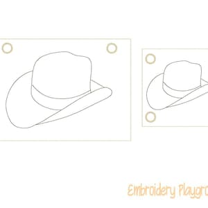 Cowboy Hat Coloring Page Embroidery Design - ITH Embroidery Design - Reusable Coloring Page