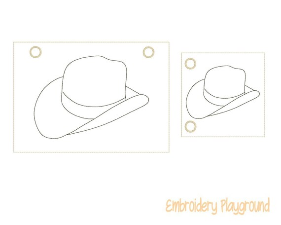 Cowboy Hat Coloring Page Embroidery Design ITH Embroidery Design