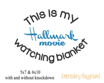 Movie Channel Watching Blanket Embroidery Design - Christmas Movie Blanket