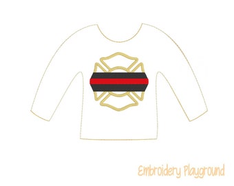 Firefighter Elf Shirt Embroidery Design - Embroidery Pattern - Elf Clothes