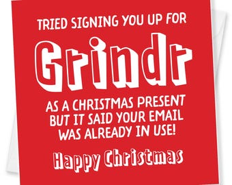 Funny Grindr Christmas Card: Rude Humor Xmas Card - Made in UK