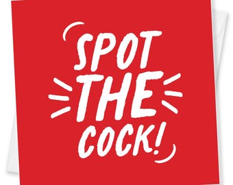 Funny "Spot the Cock" Christmas Card: Rude Joke, Cheeky Xmas Card