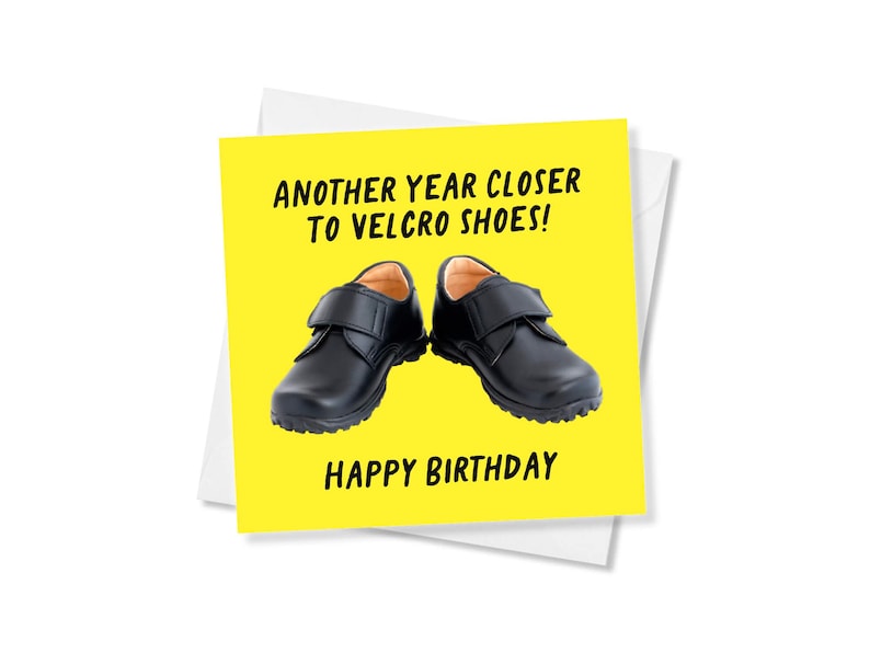 Funny Velcro Shoes Birthday Card For Him Bild 1
