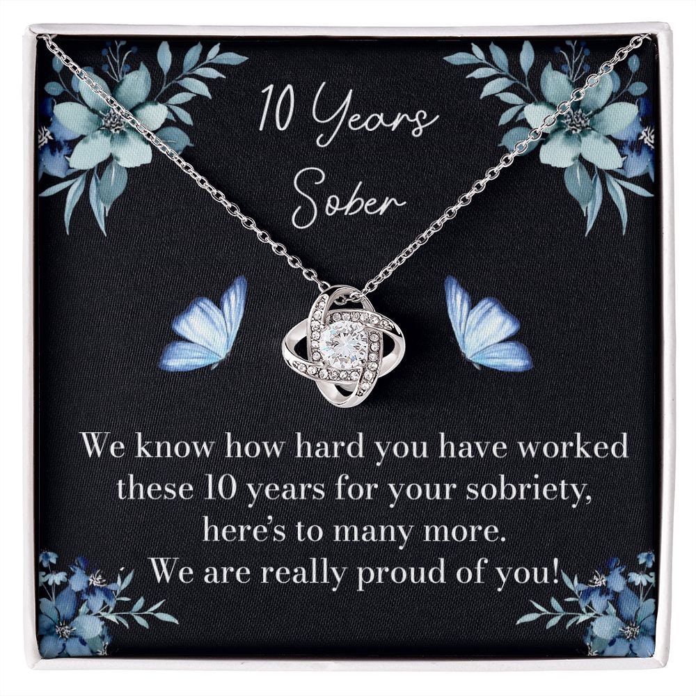 10 Years Sober Necklace Ten Years Sober Gift 10 Years Sober - Etsy