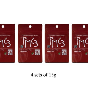 PMC3 - 4 sets of 15g, Silver Precious Metal Clay