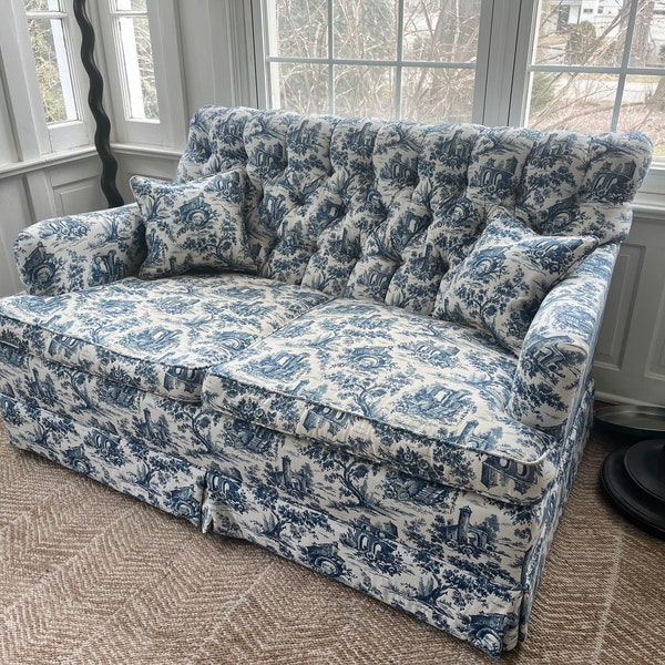 Vintage Toile de Jouy Custom Made Sofa