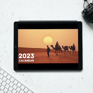 2023 Calendar, Digital Download, Printable PDF, Moroccan arabic theme, instant download