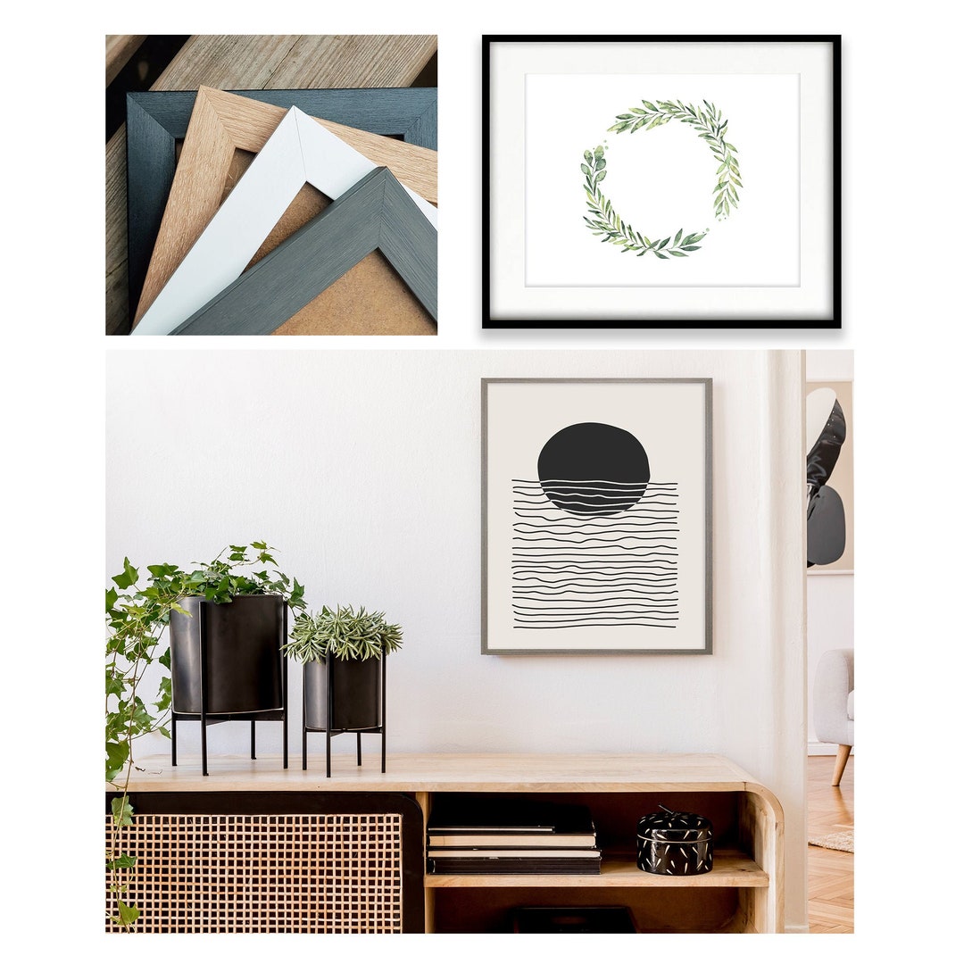 Thin Photo Frame 20x16'' 16x12'' A3 Picture Frame Oxford Black White Grey Oak Effect Large