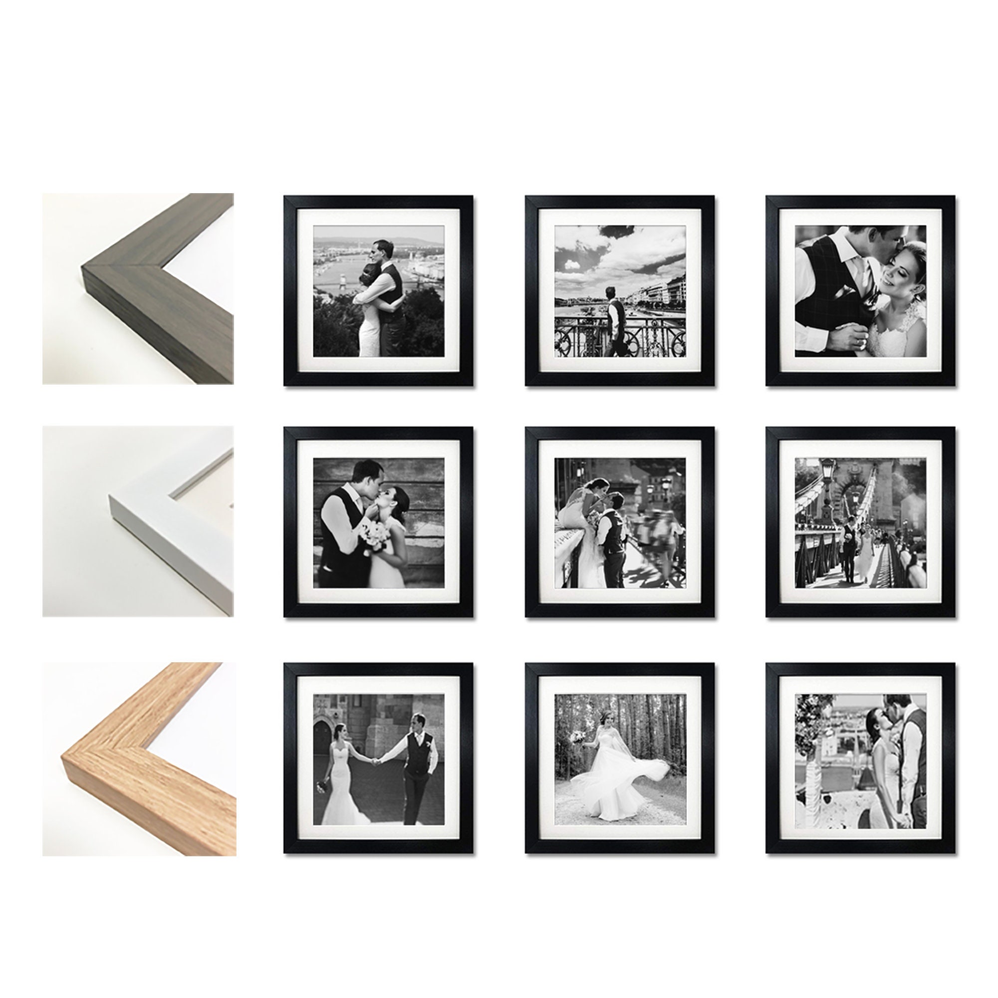 Oxford Gallery Wall Set of 9 Frames 10x10 For 8x8 Etsy