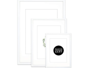 Thin White Photo Frame A4 Photo Frames A3 Picture Frame A2 A3 A4 A5 - Oxford White Photo Frame - Mounted Frame With Glass