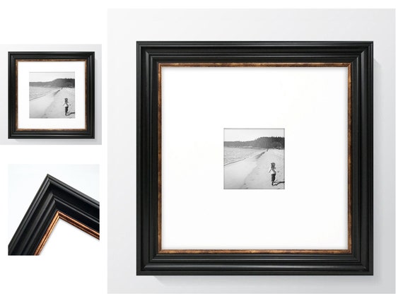 Gold & Black 12x12 for 8x8 Photo Frame Vintage Style Square Frames