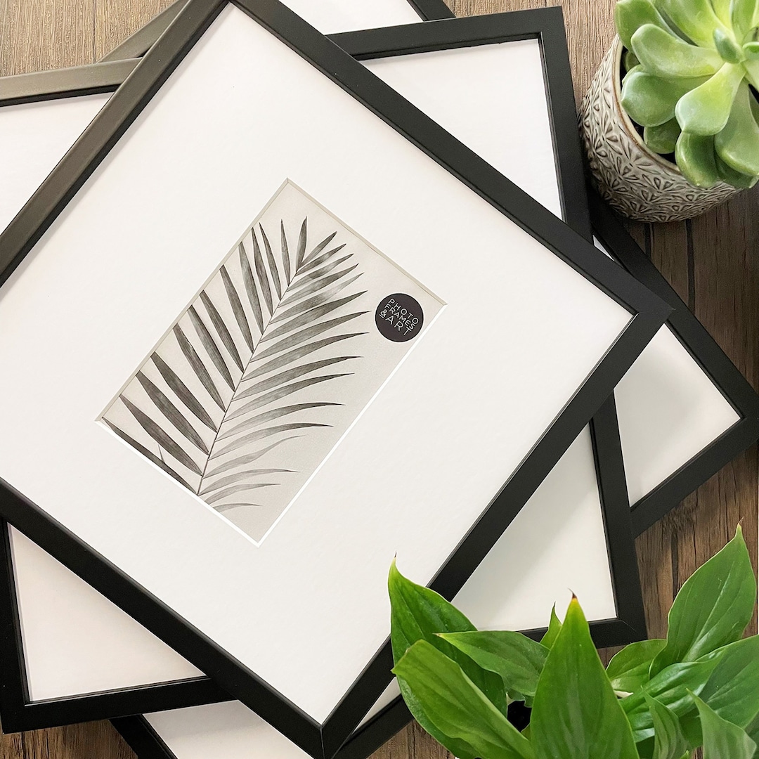 Wooden Black Photo Frame With Oversized Mount 18x18 14x14 10x10 10x8