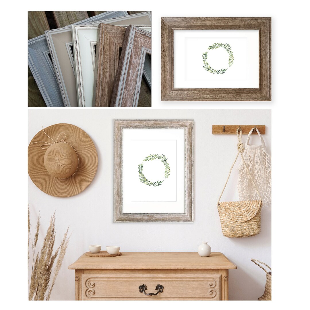 A2 Poster Frames Madison Distressed Washed Brown / Dark Wood Picture