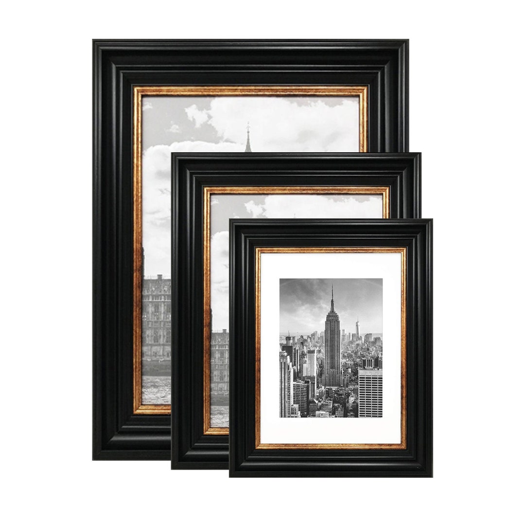 Craig Frames 314BG, Ornate Black And Gold Picture Norway