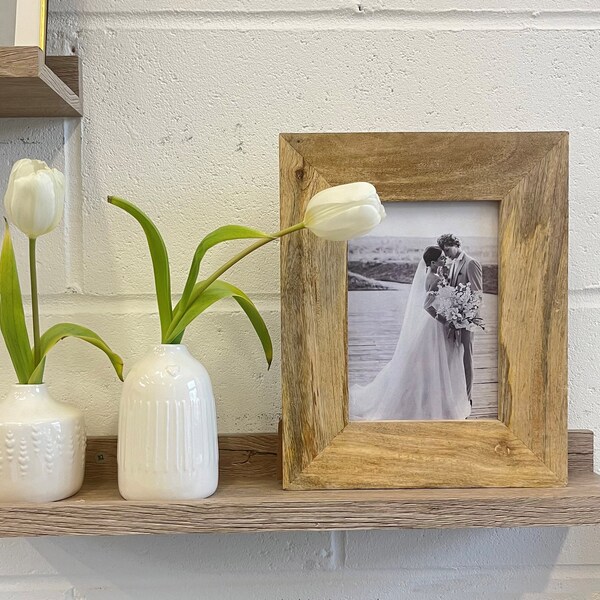 7x5" Wooden Photo Frame - Real Wood Frame - Rustic Home Decor - Table Display Photo Frame - 5x7 Frames