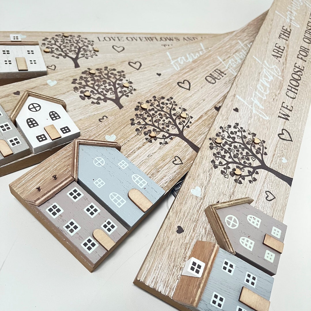 Long Wooden Hanging Plaque Home Decor Wooden Family Wall Plaque Friend