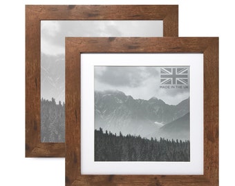Pinewood Frame with Real Glass for Wall and Tabletop ONE WALL 8x8 Rustic Wood Picture Frame Pack of 2 for Photo Print Painting Light Brown Mounting Hardware Included Pinewood Frame with Real Glass for Wall and Tabletop ONE WALL 8x8 Rustic Wood Picture Frame Pack of 2 for Photo Print Painting Light Brown Mounting Hardware Included