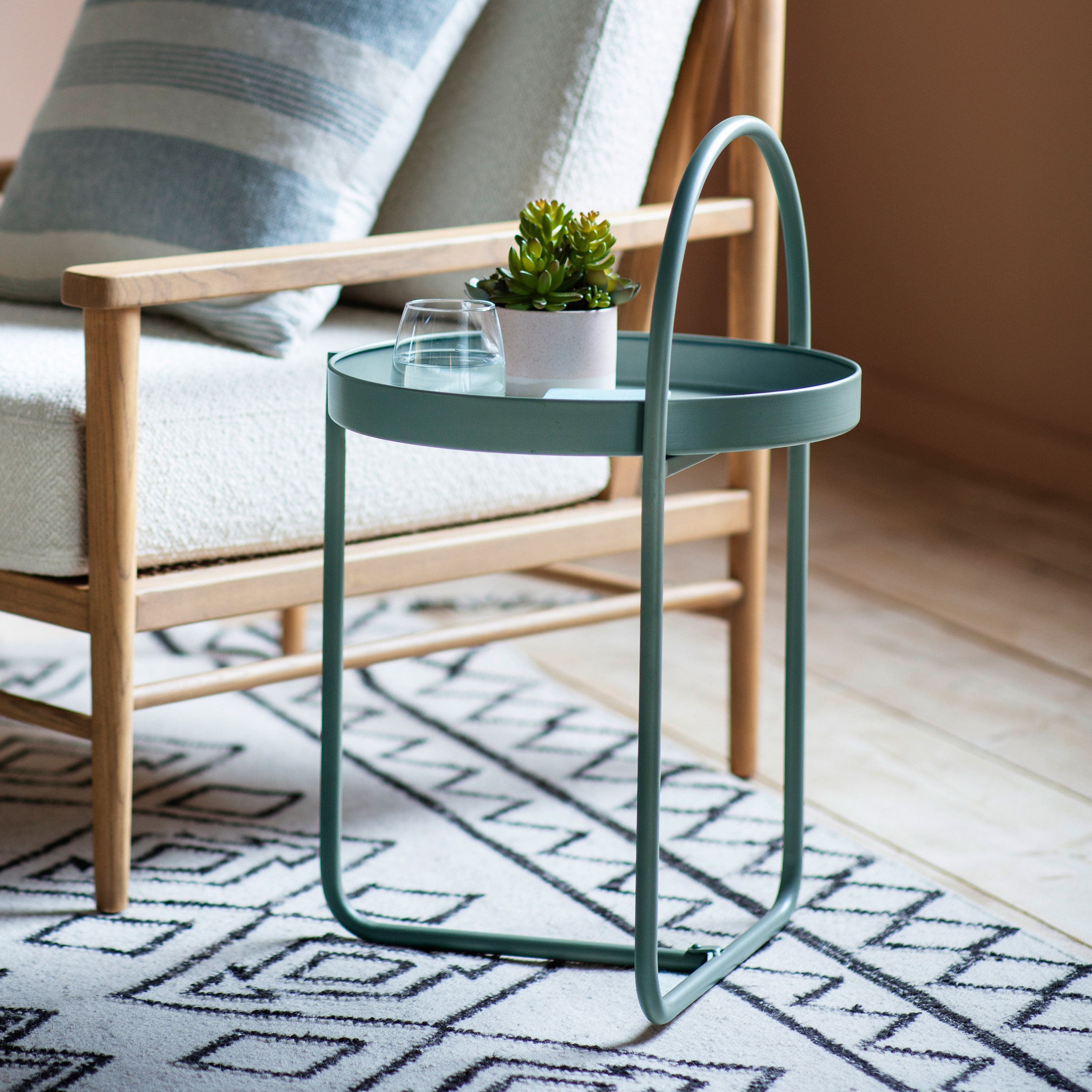 Teal Metal Side Table Teal Iron Coffee Tables Living Room Decor