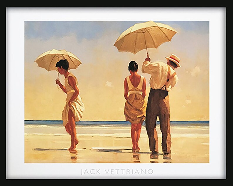 Large Jack Vettriano Mad Dogs Framed Wall Art Framed Print Black Frame Modern Art 50x40cm / 20x16'' Home Decor image 3