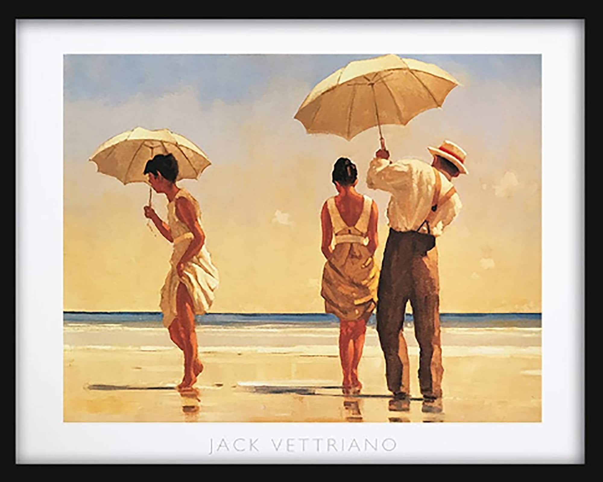 Large Jack Vettriano Mad Dogs Framed Wall Art Framed Print Black
