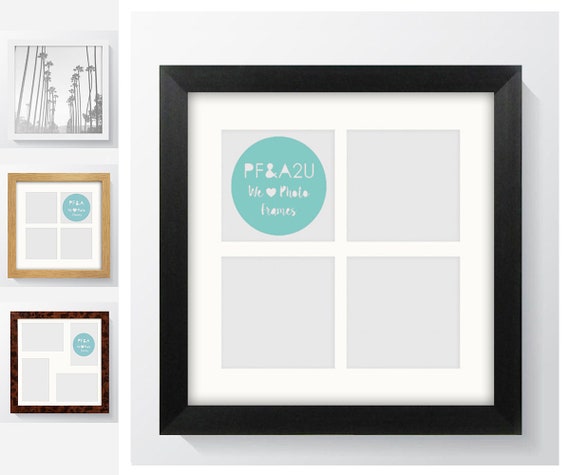 Modern 721 White Black Oak Effect Photo Frame Multi Collage Picture 17x17 14x14 12x12 7x5 6x4 5x5 4x4 Made In Uk